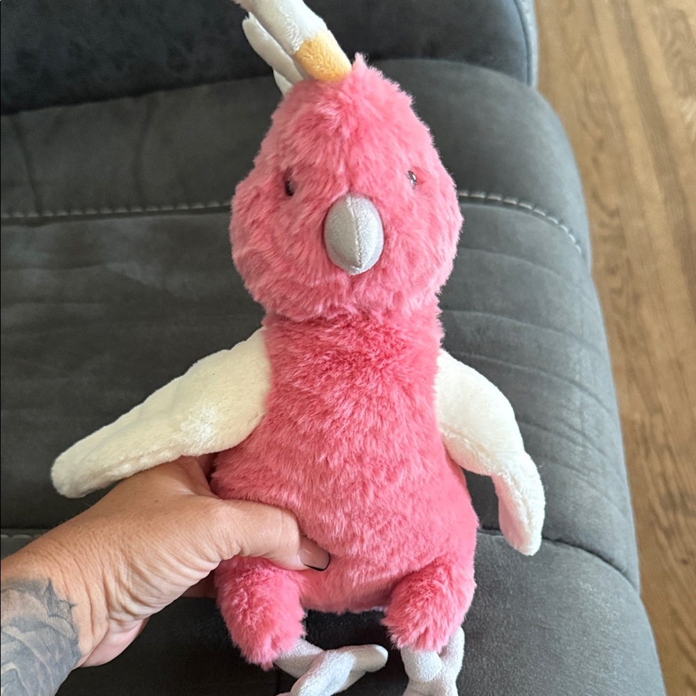 Jellycat Pink and White Plush Bird Toy